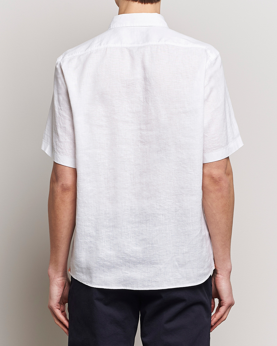 Mies | Kauluspaidat | BOSS BLACK | Liam Short Sleeve Linen Shirt White