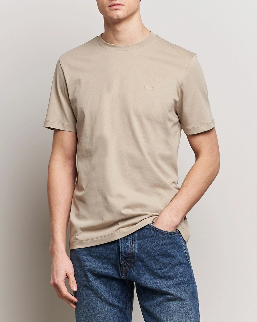 Mies | Lyhythihaiset t-paidat | BOSS BLACK | Thompson Crew Neck T-Shirt Dark Beige