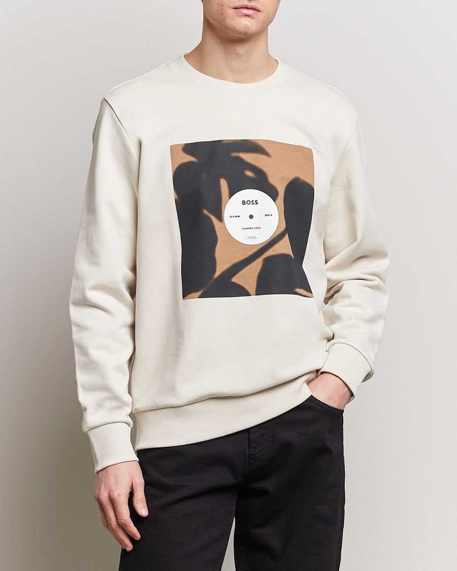 Mies | Collegepuserot | BOSS BLACK | Soleri Logo Sweatshirt Open White