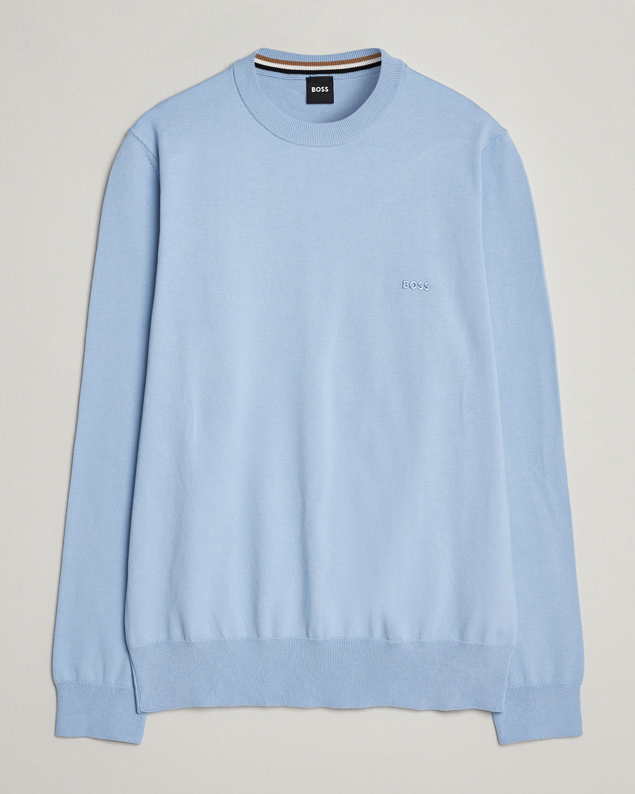 Mies | Puserot | BOSS BLACK | Pacas Crew Neck Pullover Light Blue