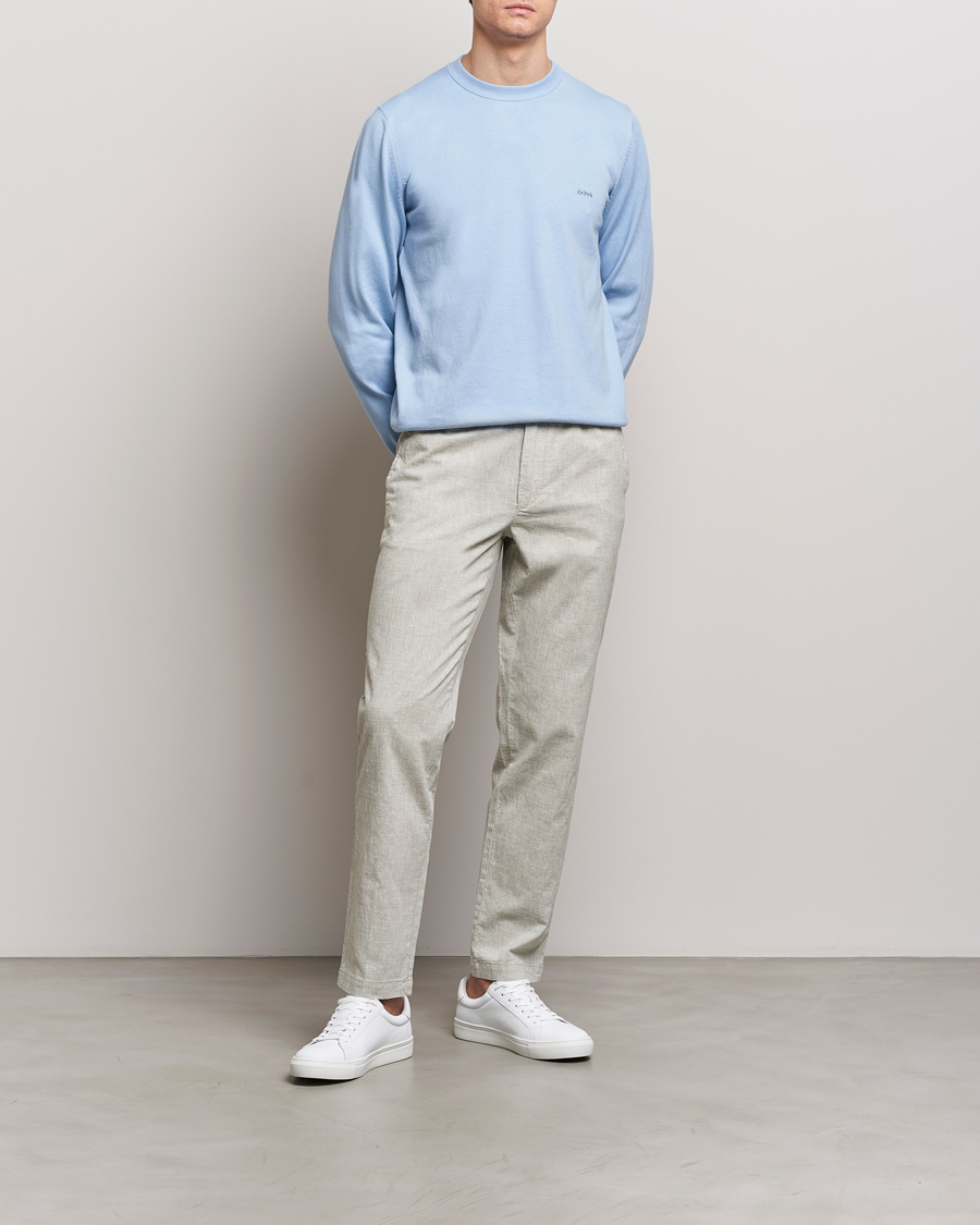 Mies | Puserot | BOSS BLACK | Pacas Crew Neck Pullover Light Blue
