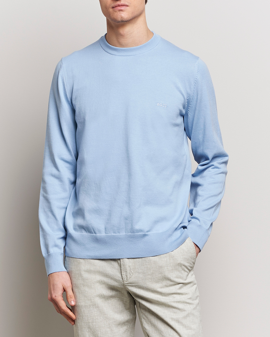 Mies | Puserot | BOSS BLACK | Pacas Crew Neck Pullover Light Blue
