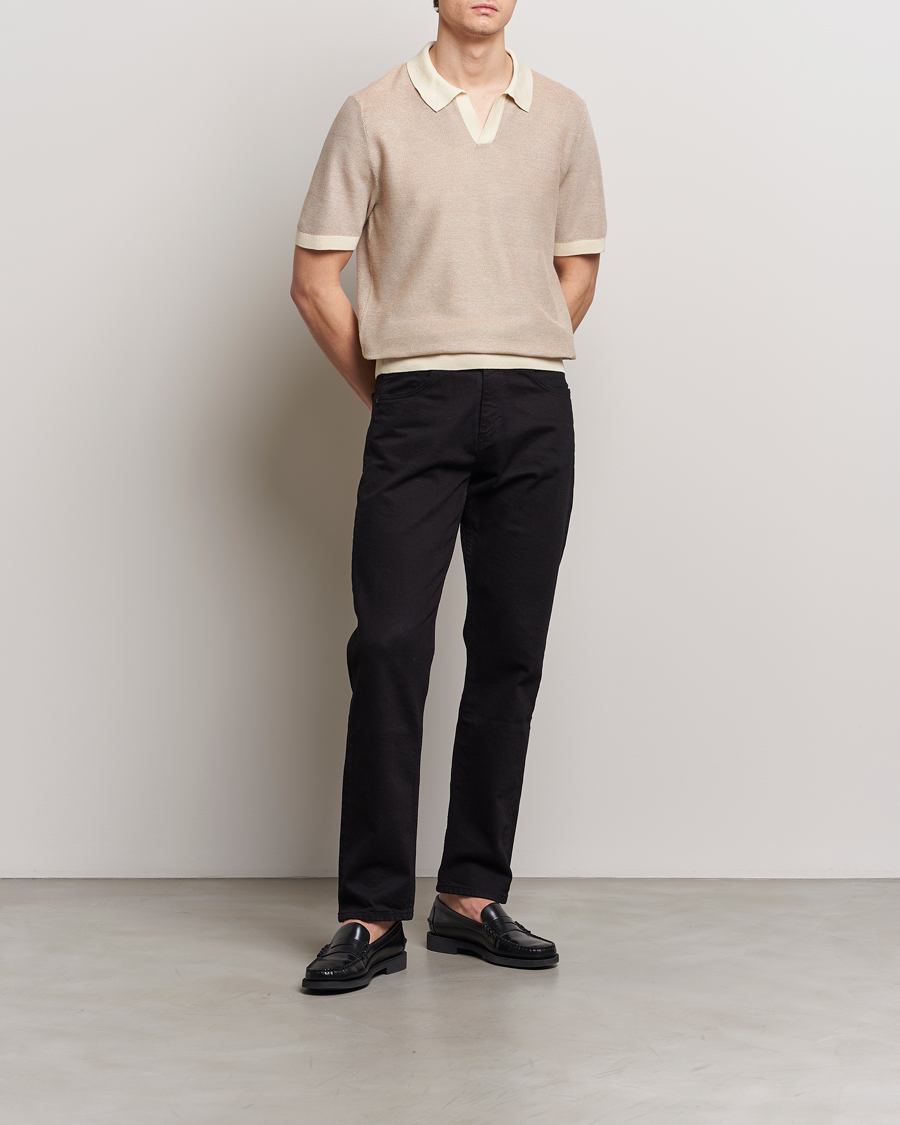 Mies | Pikeet | BOSS BLACK | Tempio Open Collar Polo Open Beige