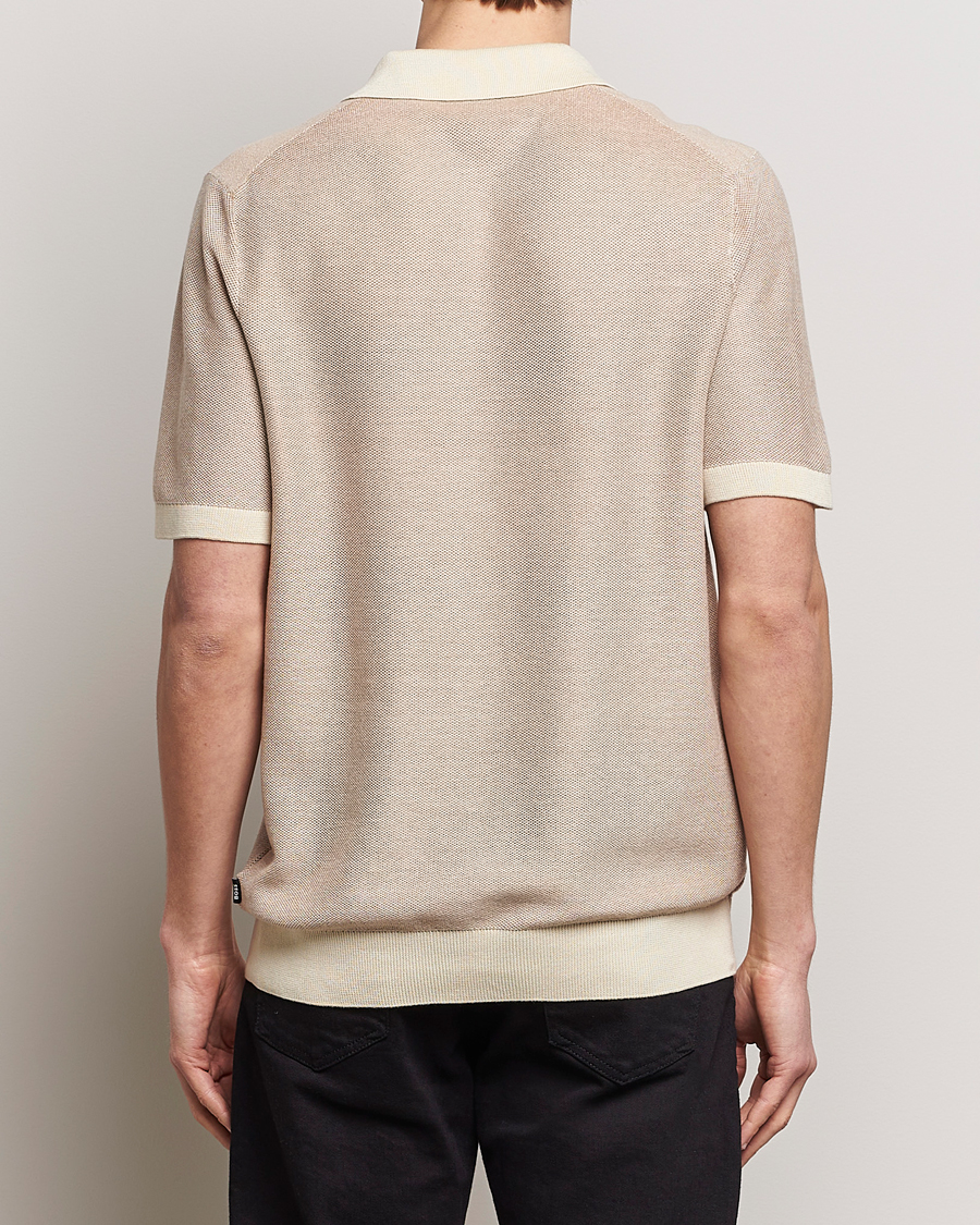 Mies | Pikeet | BOSS BLACK | Tempio Open Collar Polo Open Beige