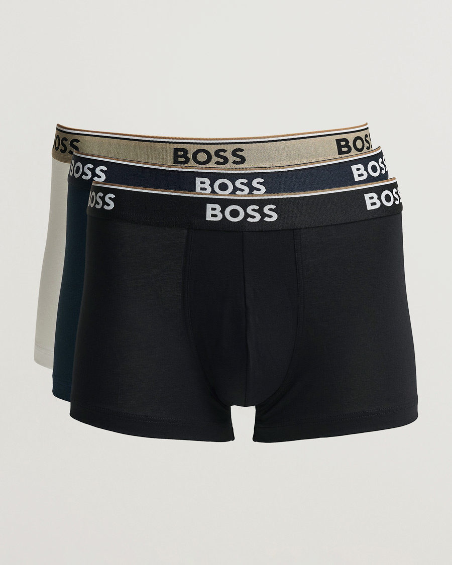 Mies | Alusvaatteet | BOSS BLACK | 3-Pack Cotton Trunk Black/White/Blue