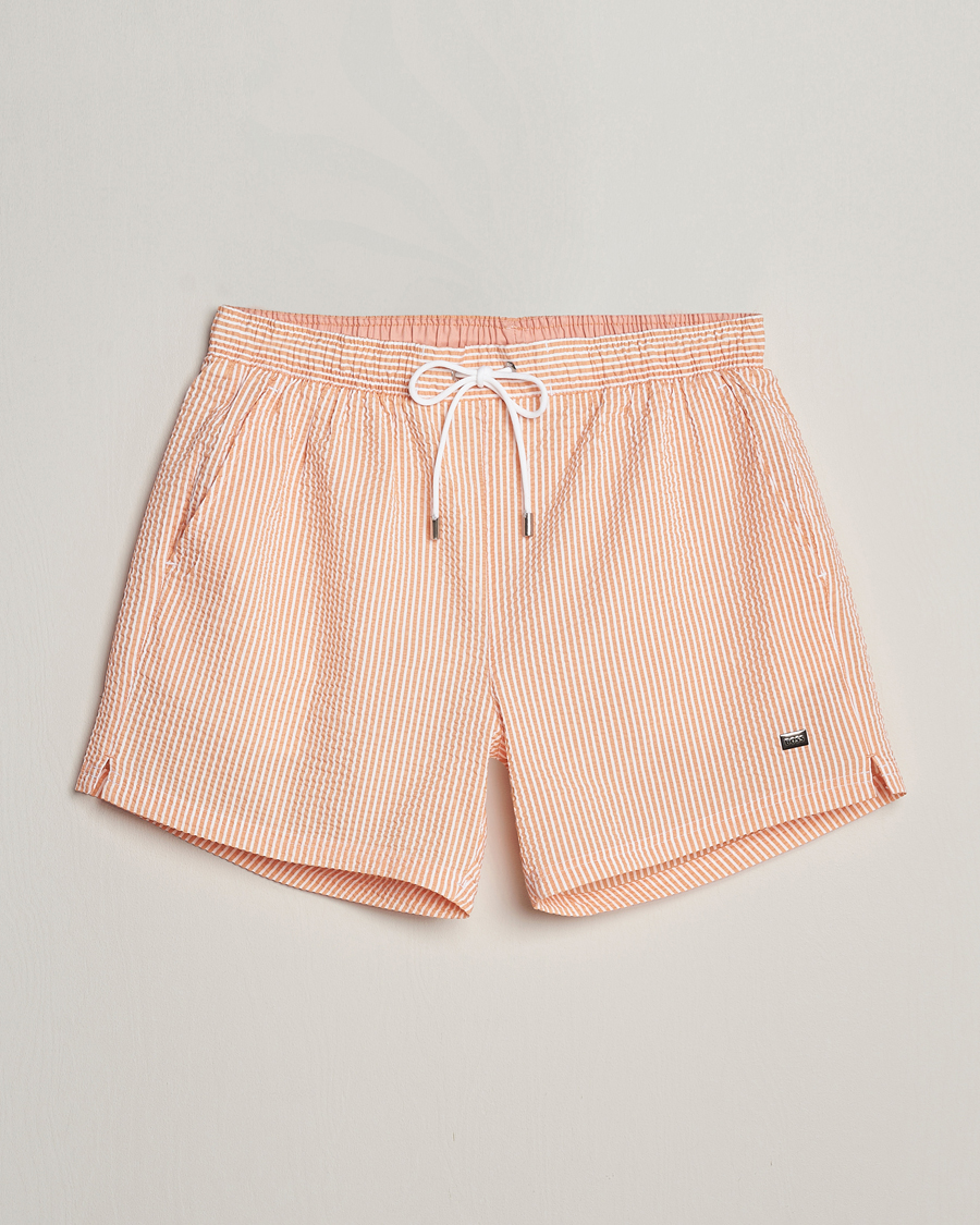 Mies | Uimahousut | BOSS BLACK | Velvetfish Seersucker Swimshorts Orange
