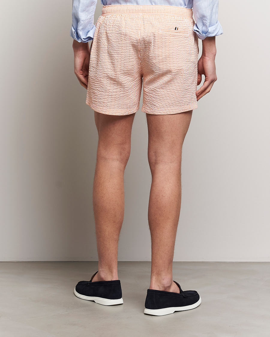 Mies | Uimahousut | BOSS BLACK | Velvetfish Seersucker Swimshorts Orange