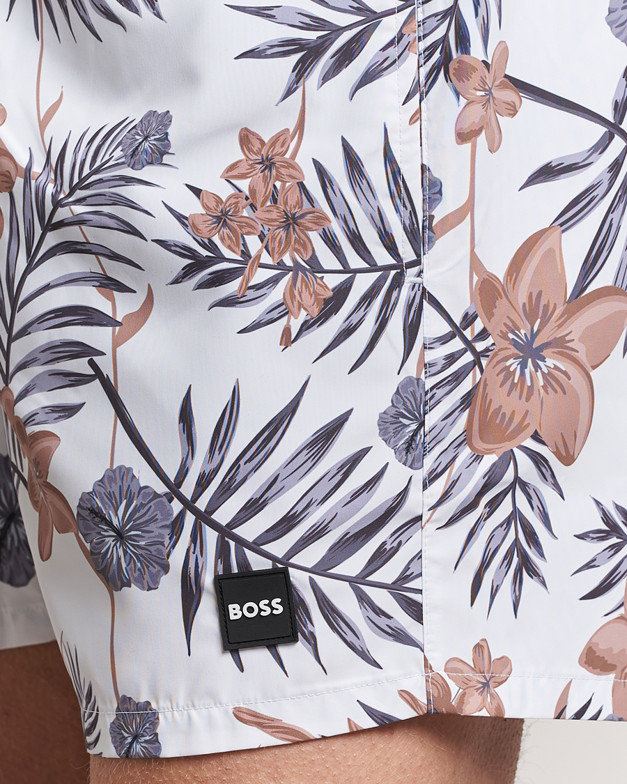 Mies | Uimahousut | BOSS BLACK | Piranha Swimshorts White