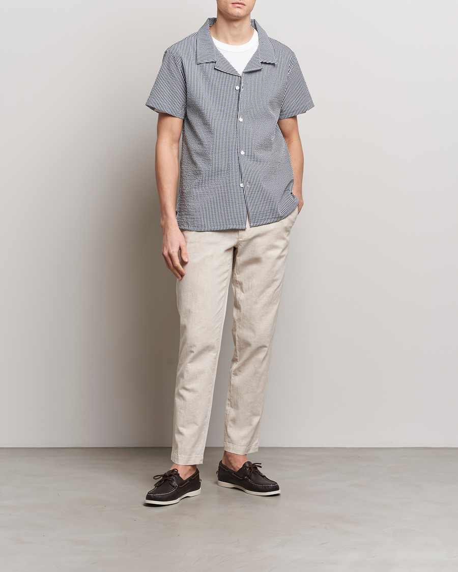 Mies | Kauluspaidat | BOSS BLACK | Short Sleeve Open Collar Shirt Navy