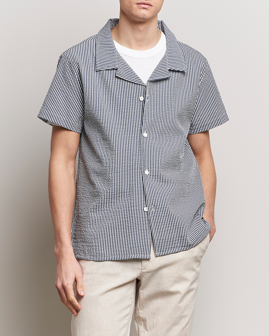 Mies | Kauluspaidat | BOSS BLACK | Short Sleeve Open Collar Shirt Navy