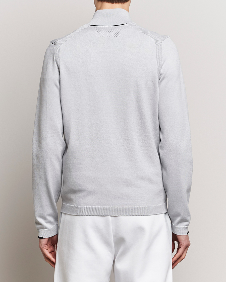 Mies | Puserot | BOSS GREEN | Ever Knitted Half Zip Light Grey