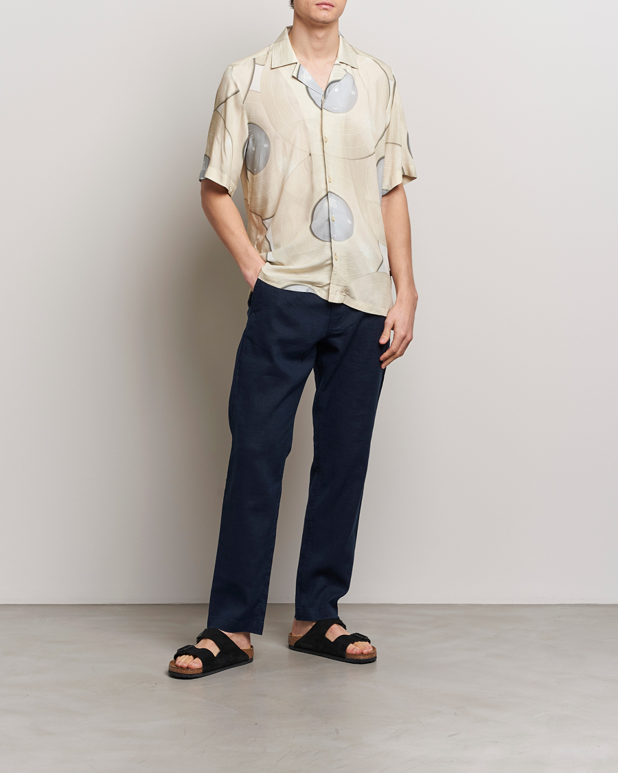 Mies | Housut | BOSS ORANGE | Sanderson Linen Pants Dark Blue