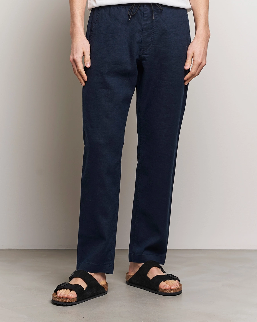 Mies | Vaatteet | BOSS ORANGE | Sanderson Linen Pants Dark Blue