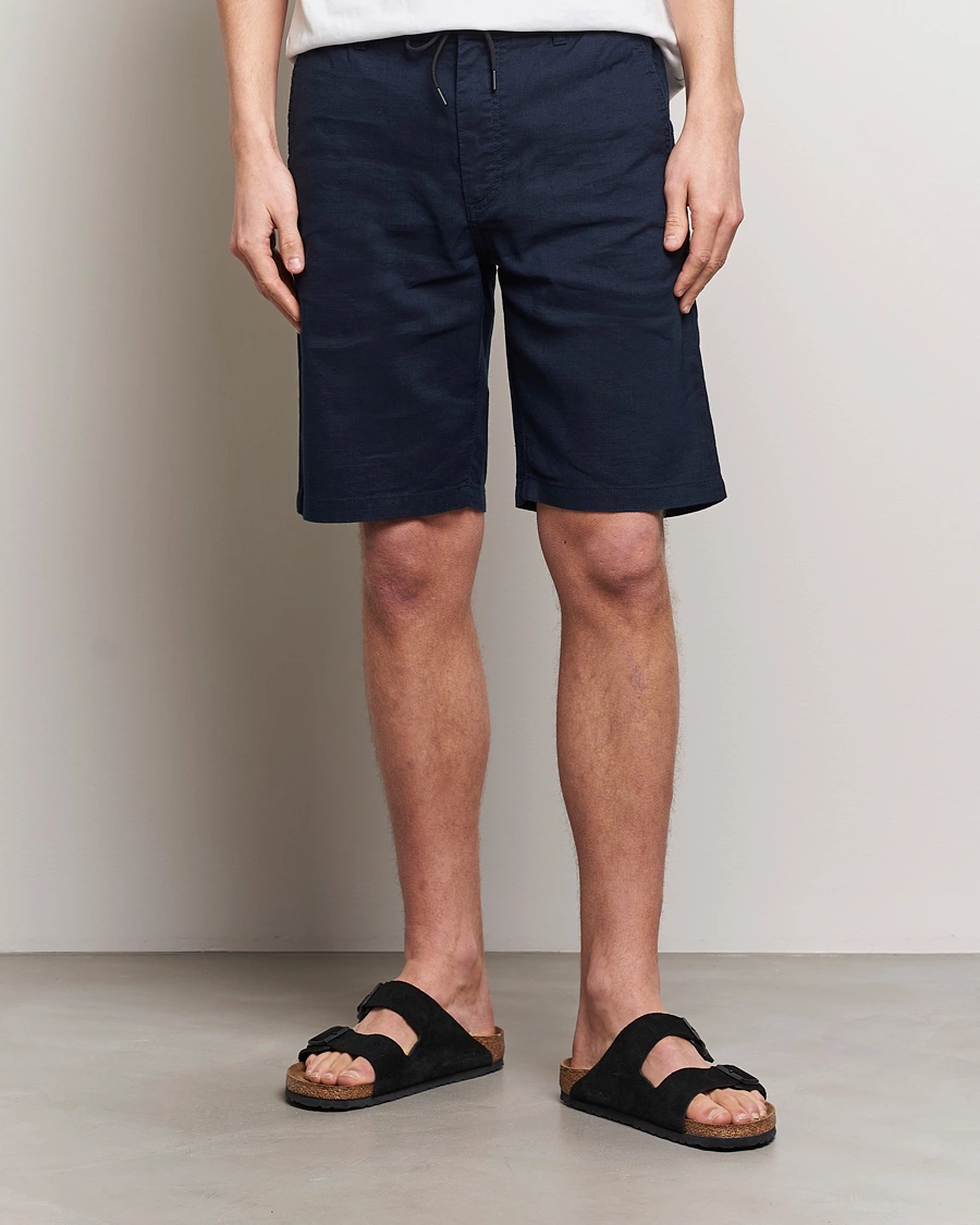 Mies | Kurenauha-shortsit | BOSS ORANGE | Tapered Chino Drawstring Shorts Dark Blue