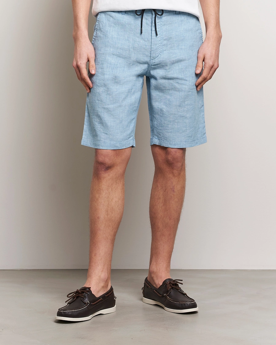 Mies | Kurenauha-shortsit | BOSS ORANGE | Tapered Chino Drawstring Shorts Open Blue