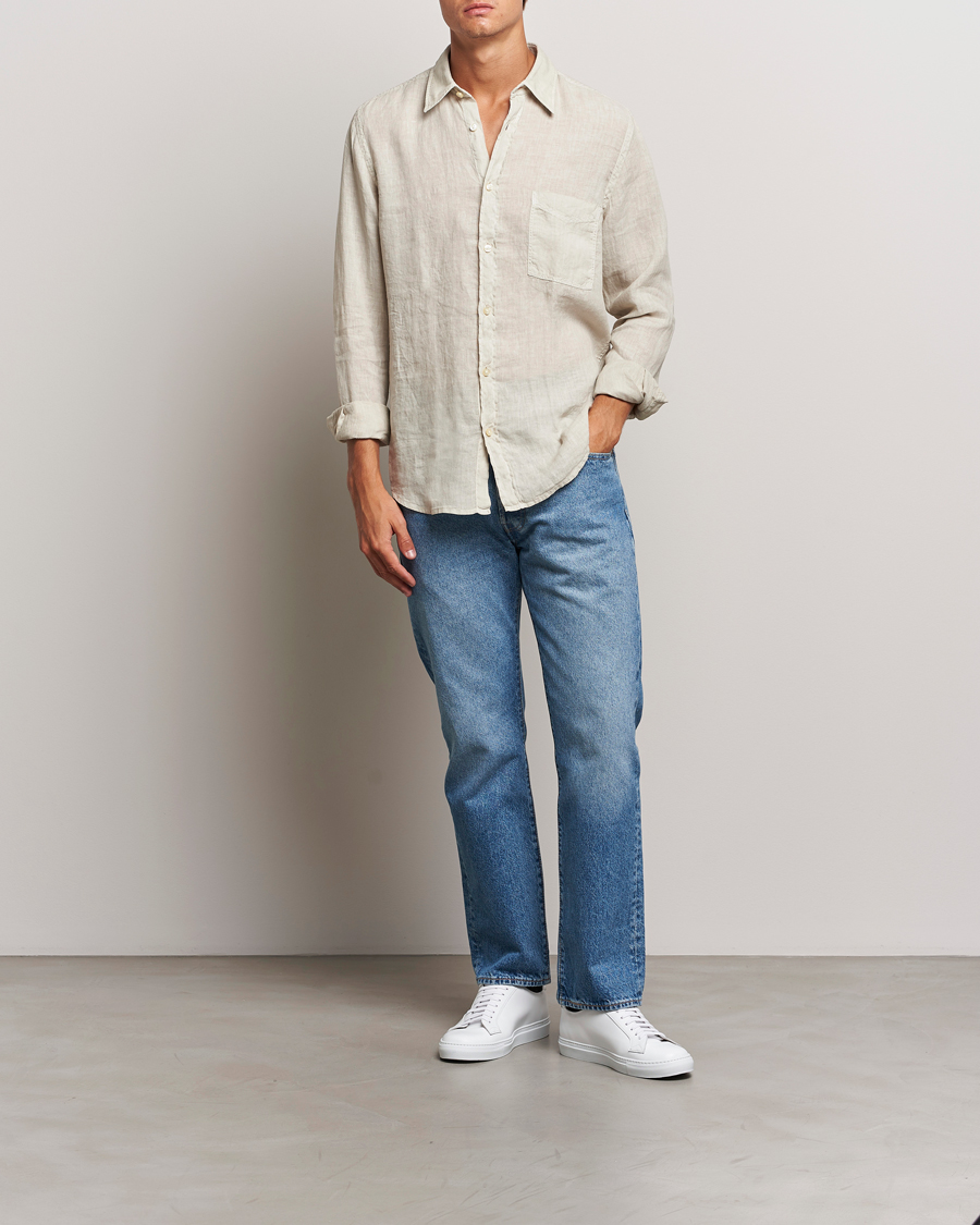Mies | Kauluspaidat | BOSS ORANGE | Relegant Linen Shirt Light Beige