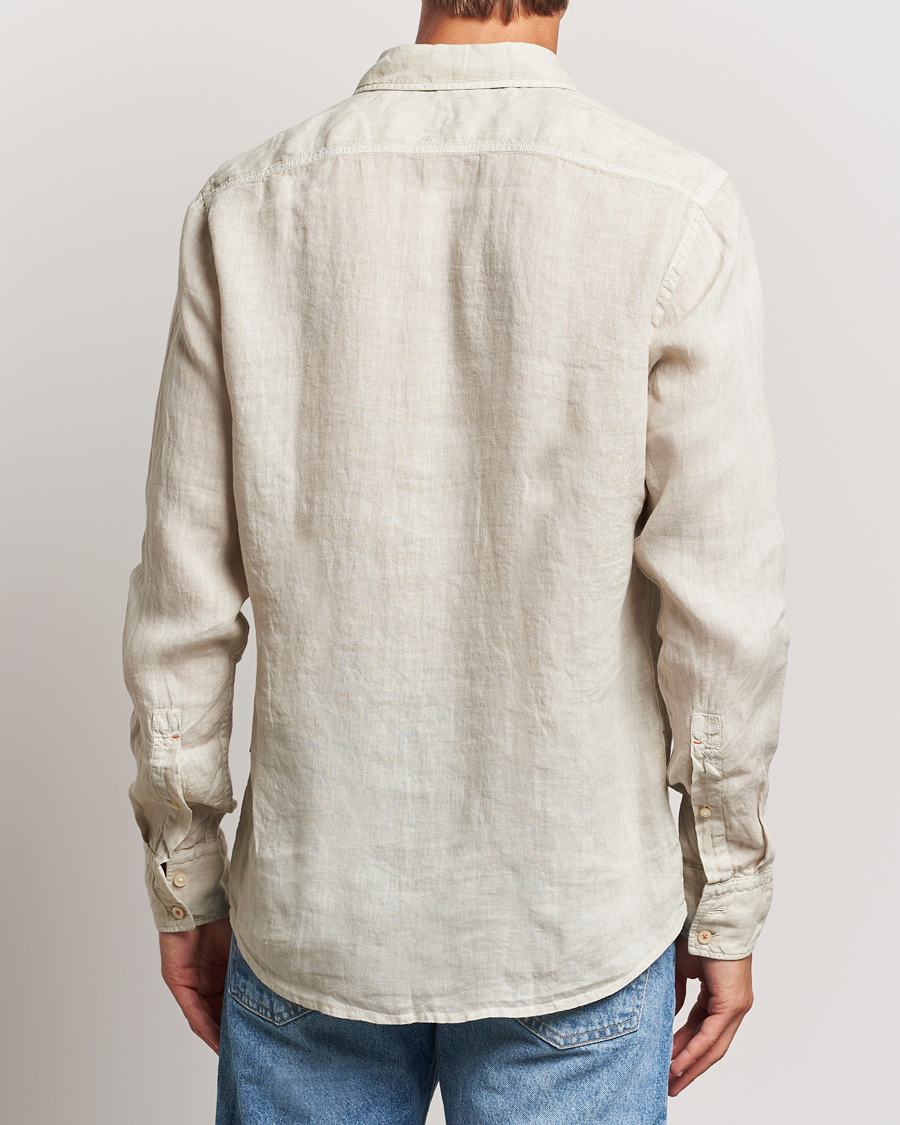Mies | Kauluspaidat | BOSS ORANGE | Relegant Linen Shirt Light Beige