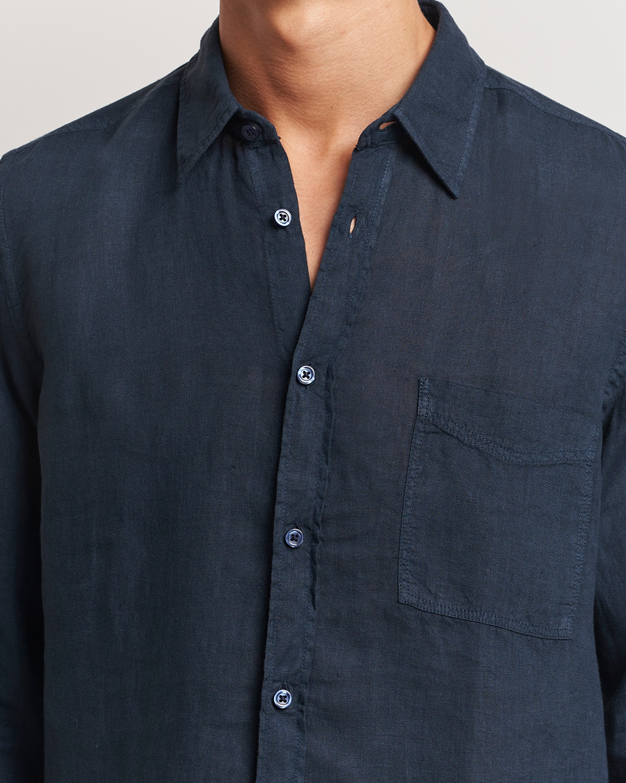 Mies | Kauluspaidat | BOSS ORANGE | Relegant Linen Shirt Dark Blue