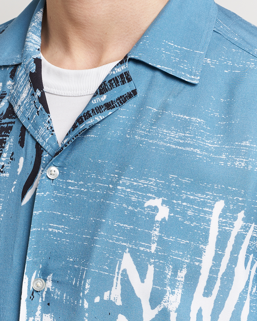 Mies | Kauluspaidat | BOSS ORANGE | Rayer Short Sleeve Printed Shirt Open Blue