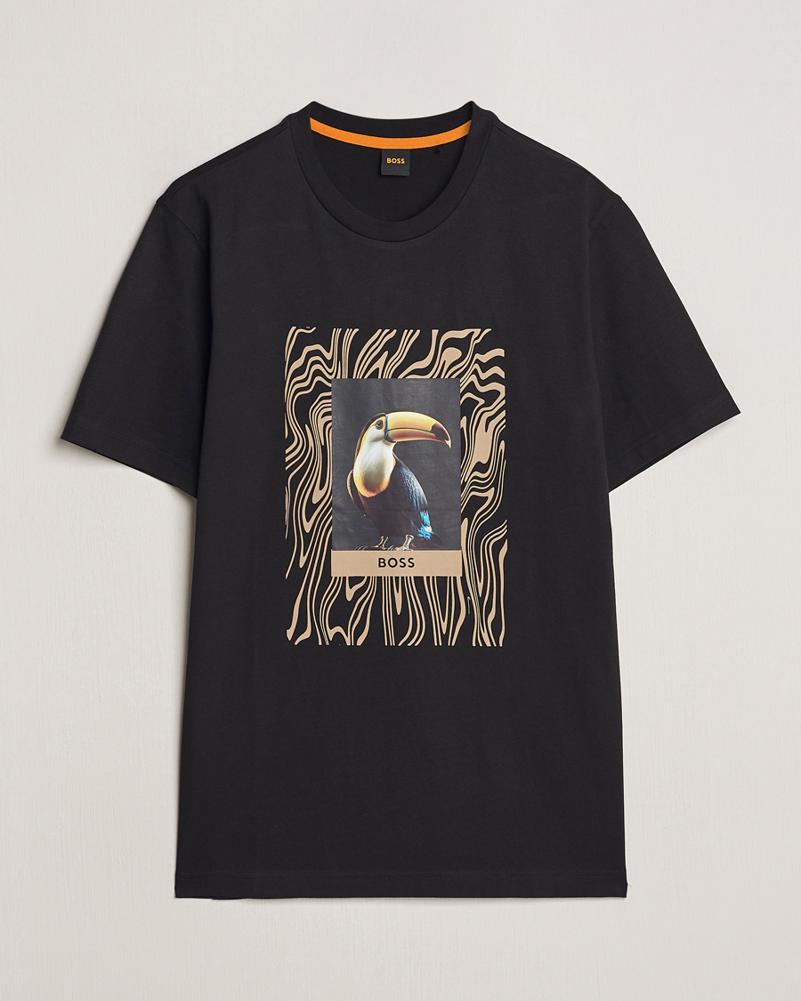 Mies | T-paidat | BOSS ORANGE | Tucan Printed Crew Neck T-Shirt Black