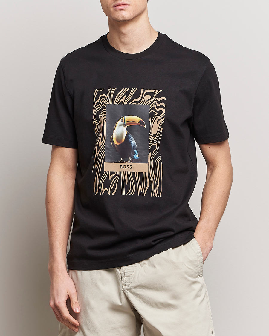 Mies | T-paidat | BOSS ORANGE | Tucan Printed Crew Neck T-Shirt Black