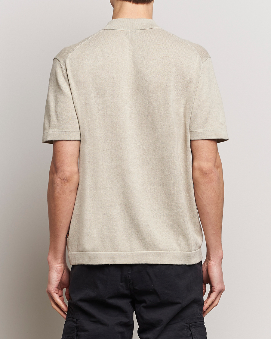 Mies | Kauluspaidat | BOSS ORANGE | Kamiccio Knitted Short Sleeve Shirt Light Beige