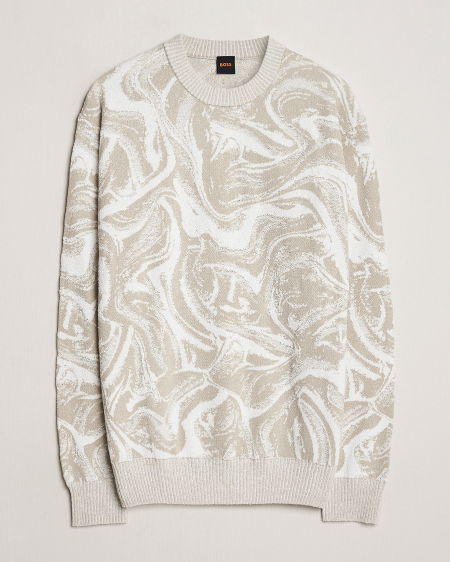 Mies | Puserot | BOSS ORANGE | Kliam Printed Sweatshirt Light Beige