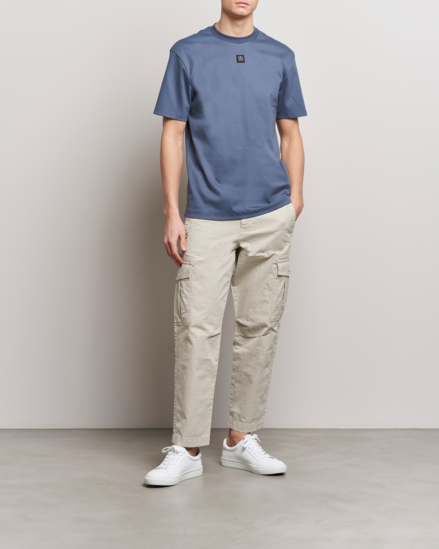 Mies | T-paidat | HUGO | Dalile Logo Crew Neck T-Shirt Open Blue