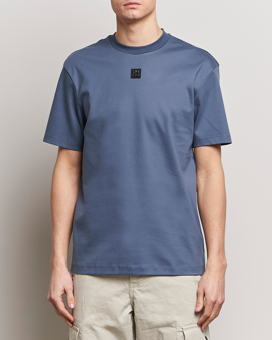 Herre | HUGO | HUGO | Dalile Logo Crew Neck T-Shirt Open Blue