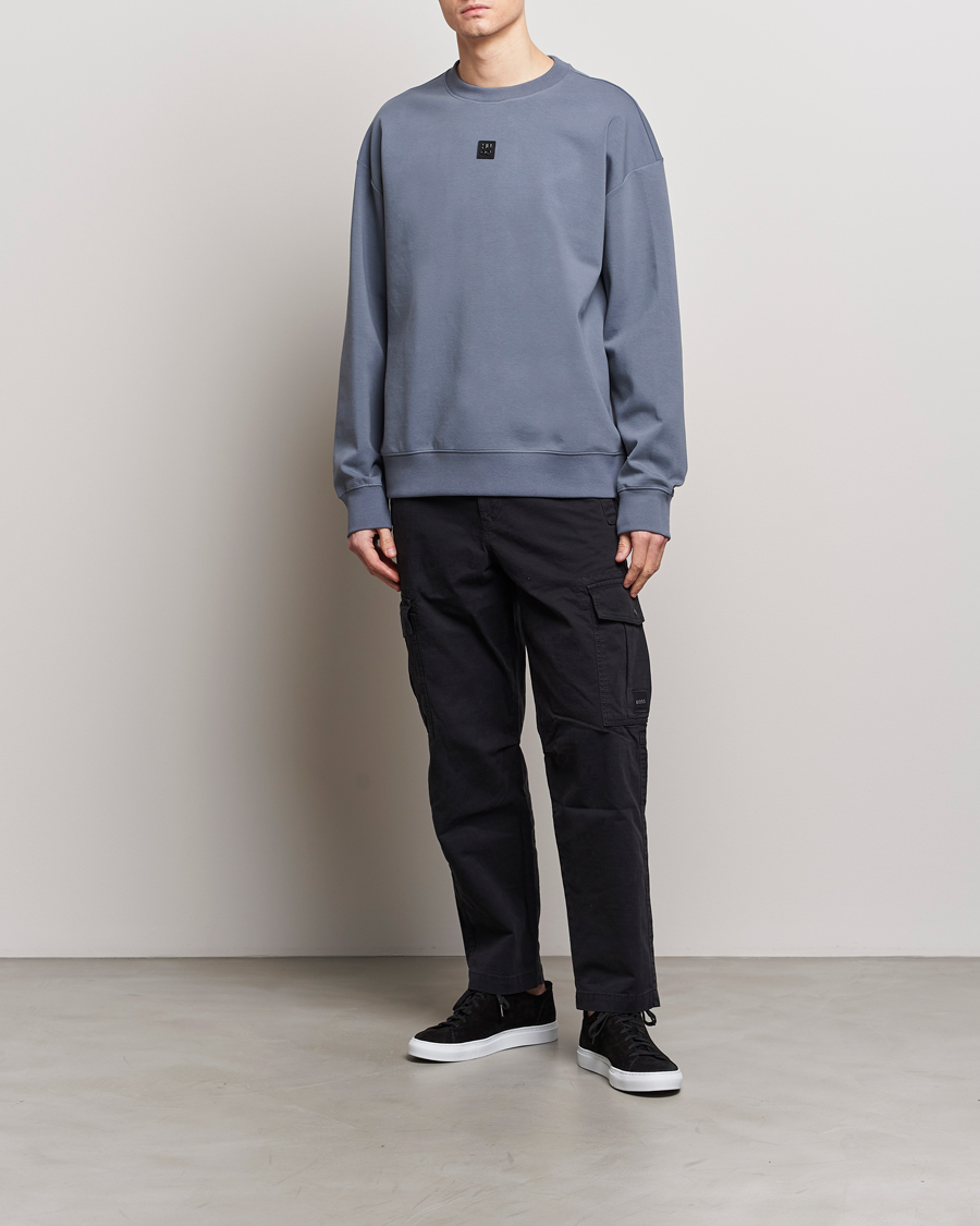 Mies | Puserot | HUGO | Dettil Logo Sweatshirt Open Blue