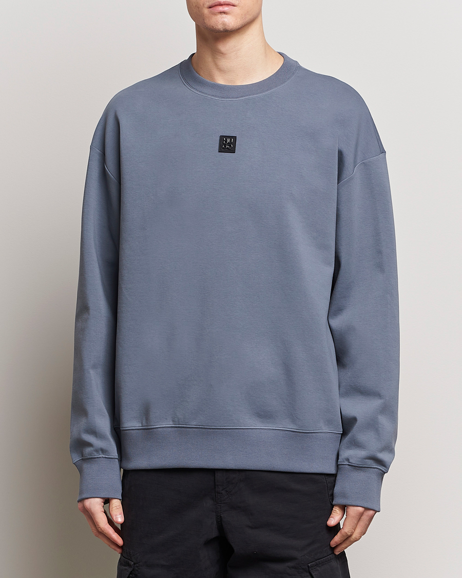 Mies | Puserot | HUGO | Dettil Logo Sweatshirt Open Blue