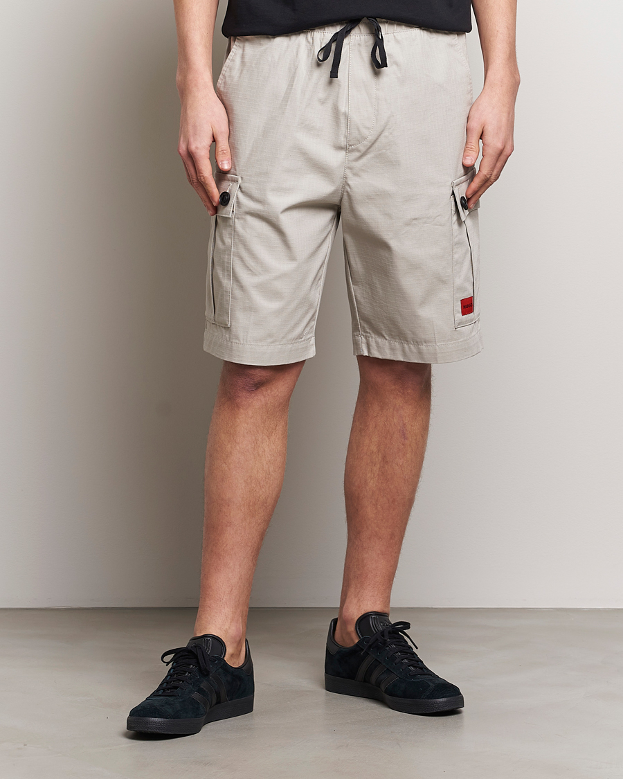 Mies | Vaatteet | HUGO | Garlio Cotton Cargo Shorts Light Grey