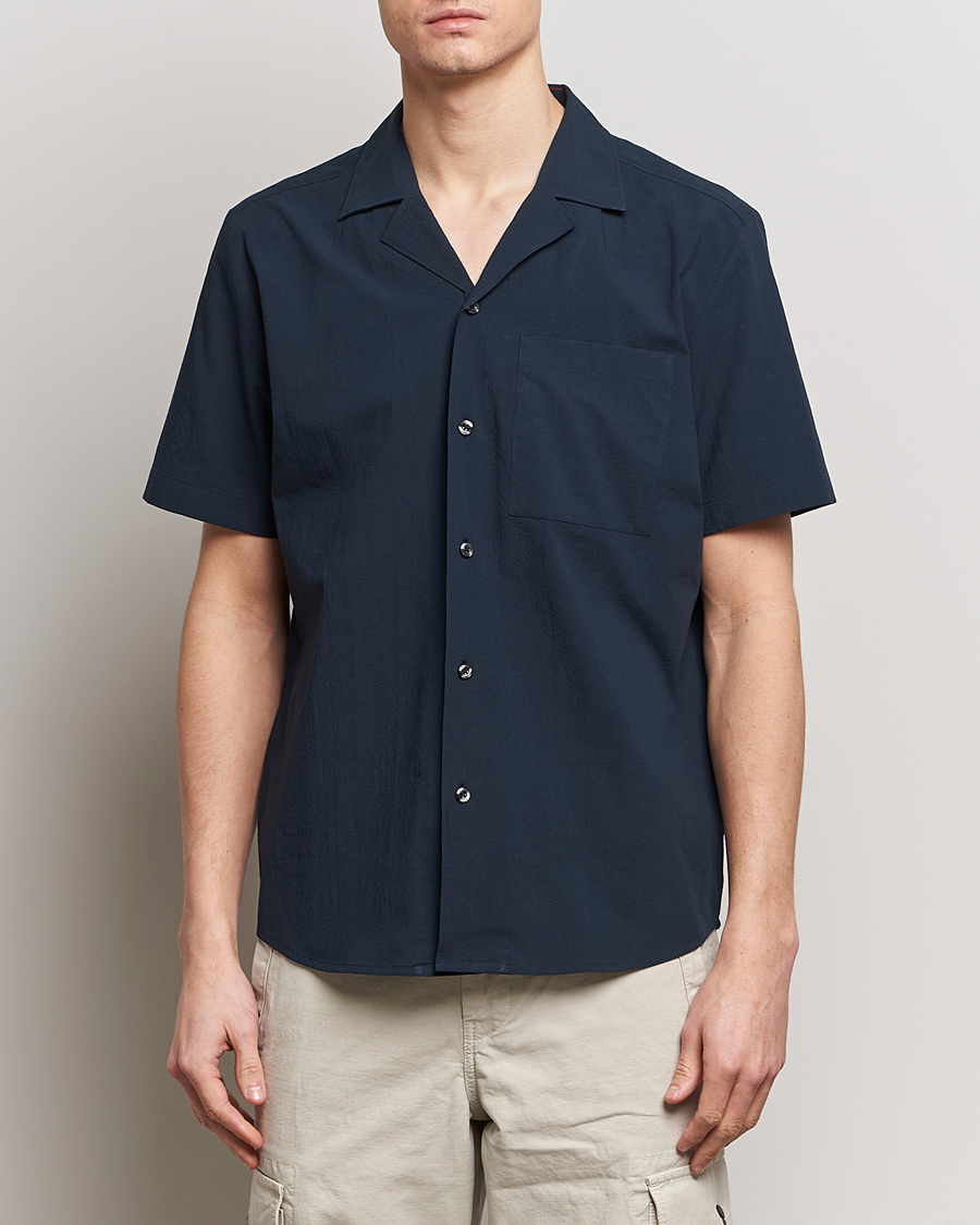 Mies | HUGO | HUGO | Ellino Short Sleeve Shirt Dark Blue