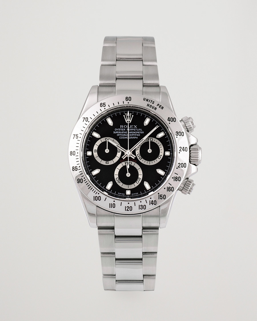 Mies | Rolex Pre-Owned Daytona Black dial Steel 116520 Silver | Rolex Pre-Owned | Daytona Black dial Steel 116520 Silver