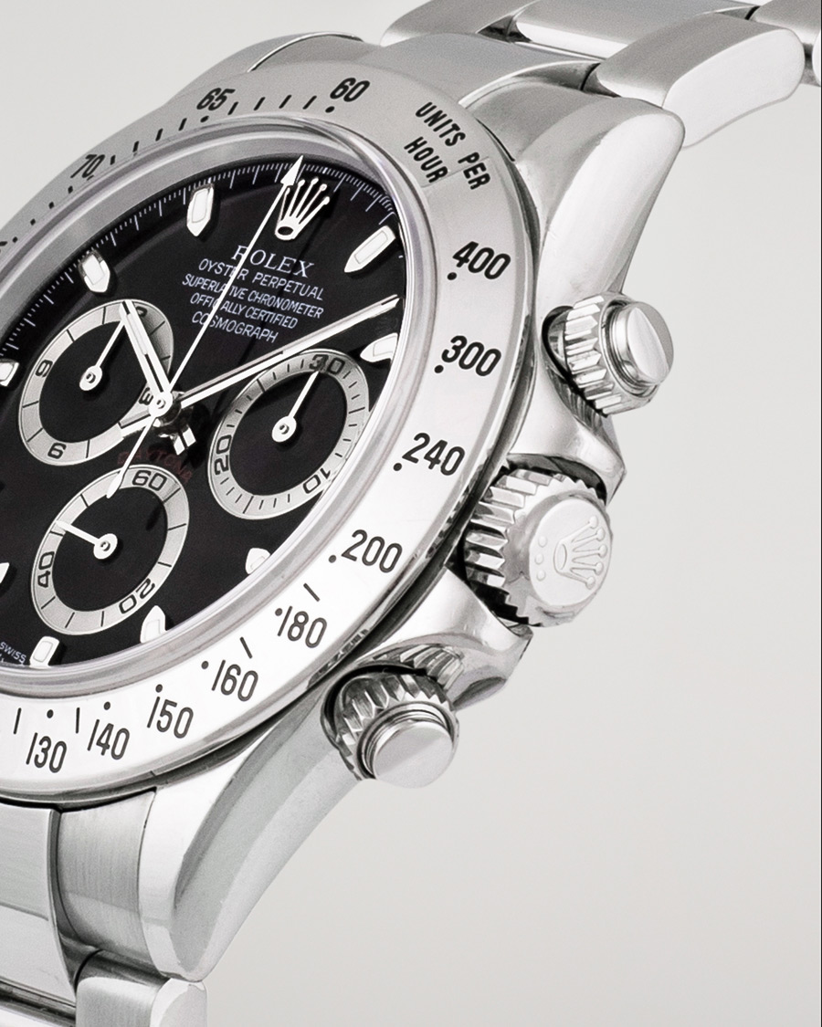 Mies | Rolex Pre-Owned Daytona Black dial Steel 116520 Silver | Rolex Pre-Owned | Daytona Black dial Steel 116520 Silver
