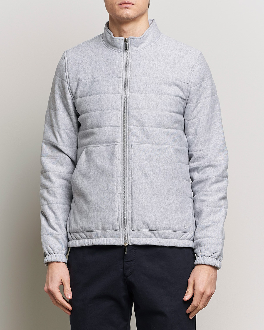 Mies | Vaatteet | Stenströms | Cotton Collage Zip Jacket Grey