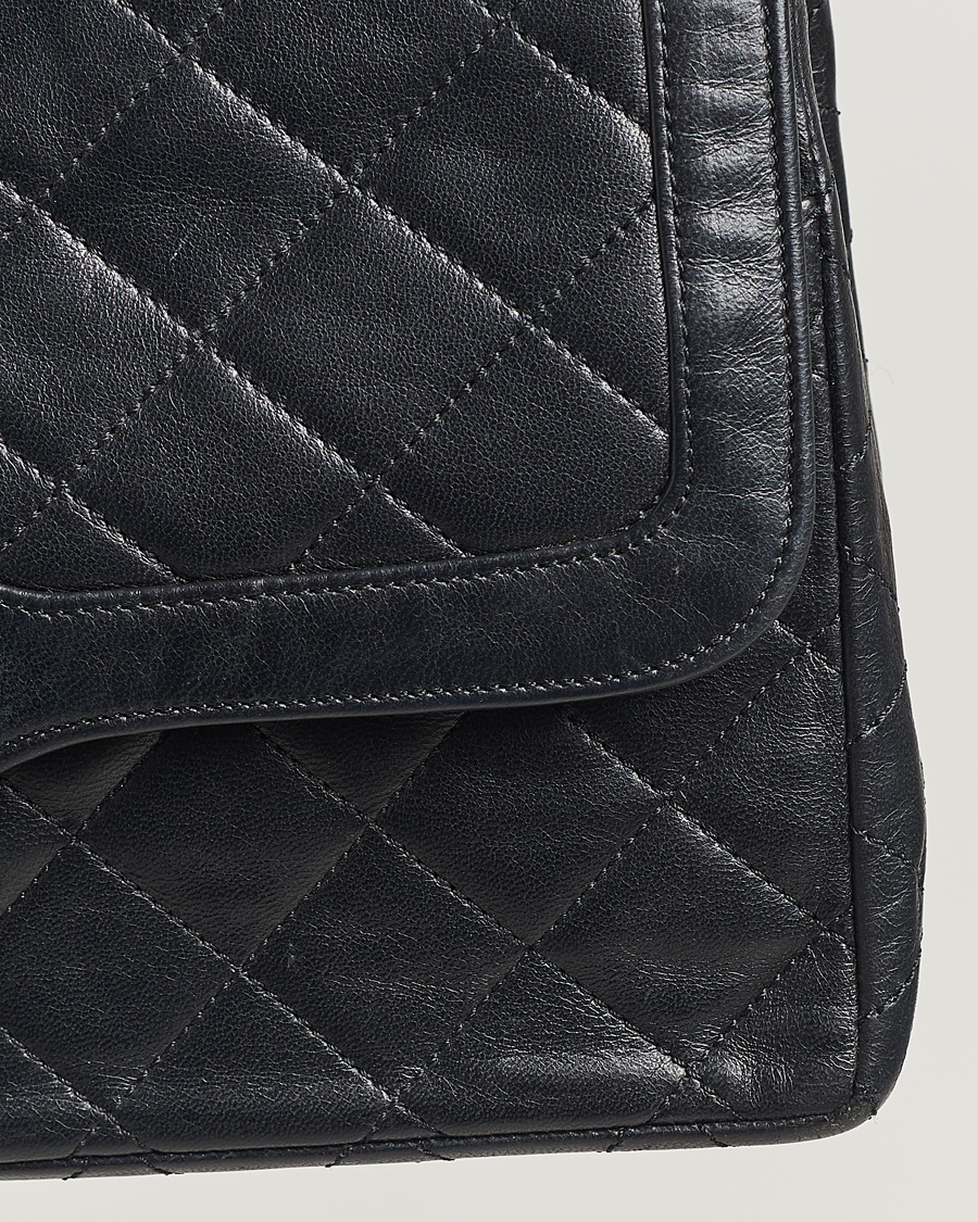 Mies | Chanel Pre-Owned Matelasse Double Flap Bag Black | Chanel Pre-Owned | Matelasse Double Flap Bag Black