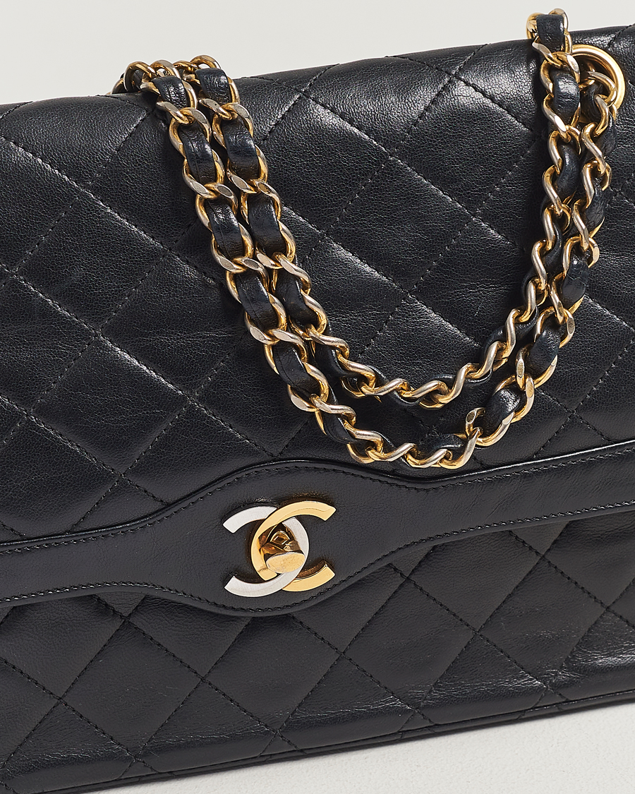 Mies | Chanel Pre-Owned Matelasse Double Flap Bag Black | Chanel Pre-Owned | Matelasse Double Flap Bag Black