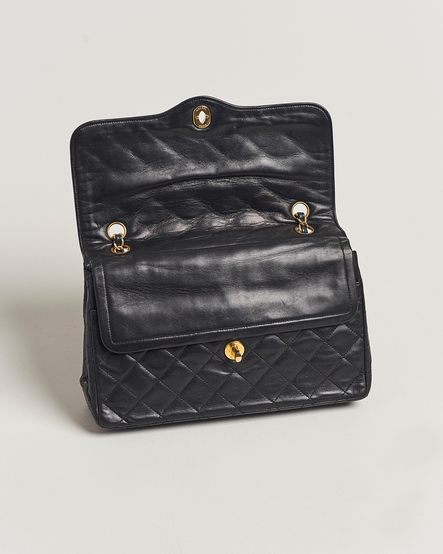 Mies | Chanel Pre-Owned Matelasse Double Flap Bag Black | Chanel Pre-Owned | Matelasse Double Flap Bag Black