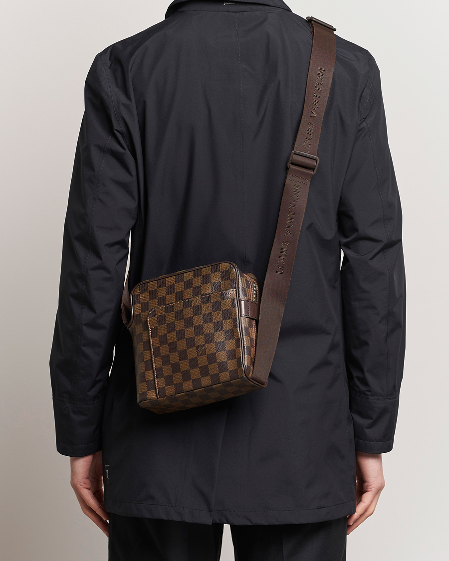 Men | Pre-Owned & Vintage Bags | Louis Vuitton Pre-Owned | Olaf Shoulder Bag Damier Ebene 