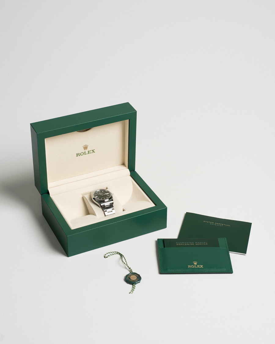 Mies | Rolex Pre-Owned Datejust Palm Motif 126200 Silver | Rolex Pre-Owned | Datejust Palm Motif 126200 Silver