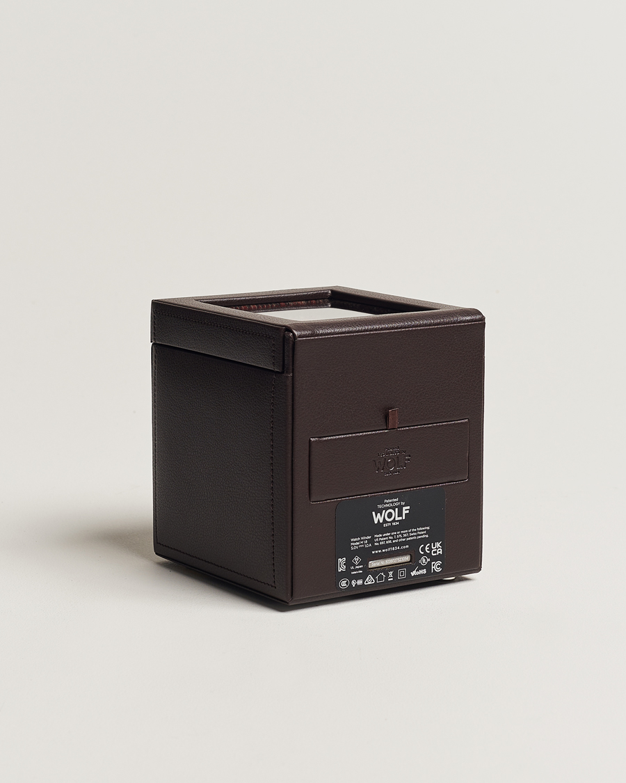 Mies | WOLF WM Brown Single Watch Winder Tweed Brown | WOLF | WM Brown Single Watch Winder Tweed Brown