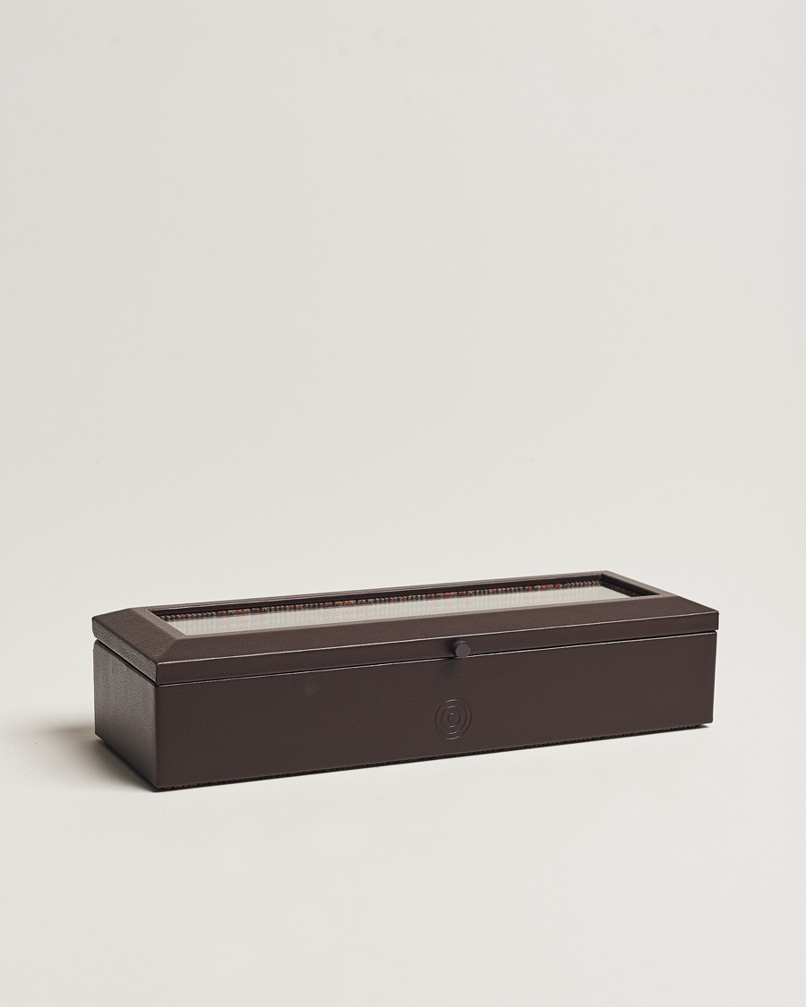 Mies | WOLF WM Brown 5 Piece Watch Box Tweed Brown | WOLF | WM Brown 5 Piece Watch Box Tweed Brown