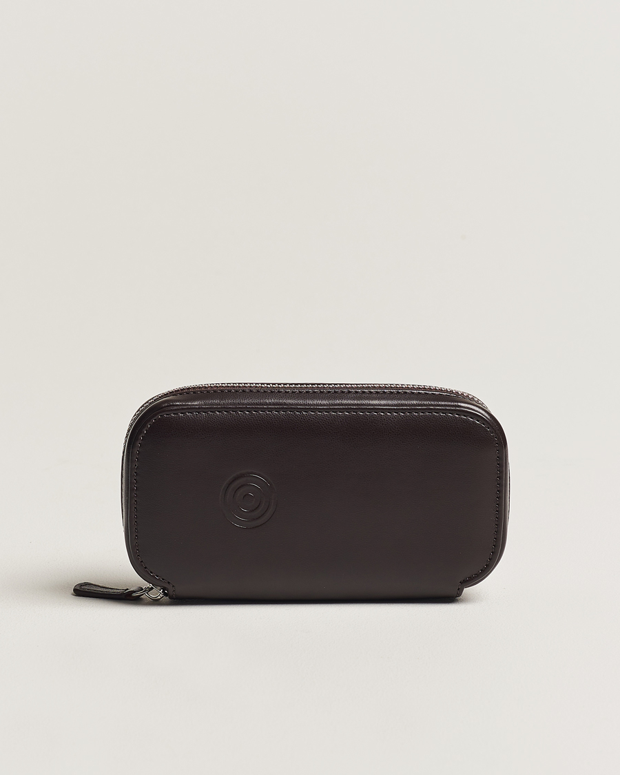 Mies | WOLF WM Brown 2 Piece Watch Zip-Case Tweed Brown | WOLF | WM Brown 2 Piece Watch Zip-Case Tweed Brown