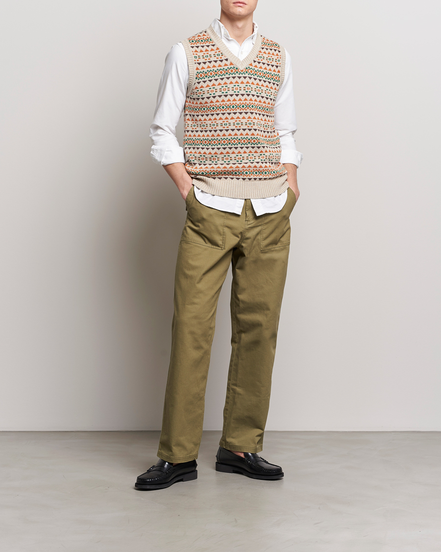 Mies | Puserot | BEAMS PLUS | Fairisle Knit Vest Beige