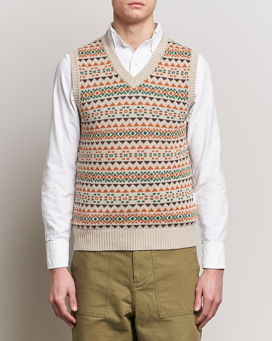Mies | Puserot | BEAMS PLUS | Fairisle Knit Vest Beige