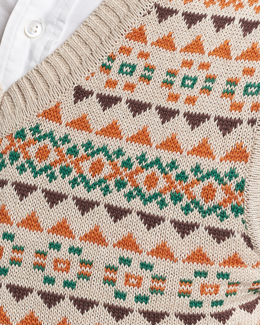 Mies | Puserot | BEAMS PLUS | Fairisle Knit Vest Beige