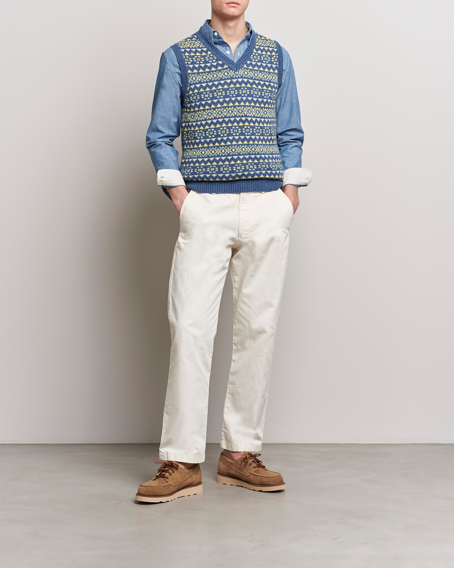 Mies | Puserot | BEAMS PLUS | Fairisle Knit Vest Blue
