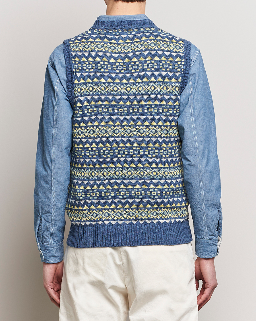 Mies | Puserot | BEAMS PLUS | Fairisle Knit Vest Blue