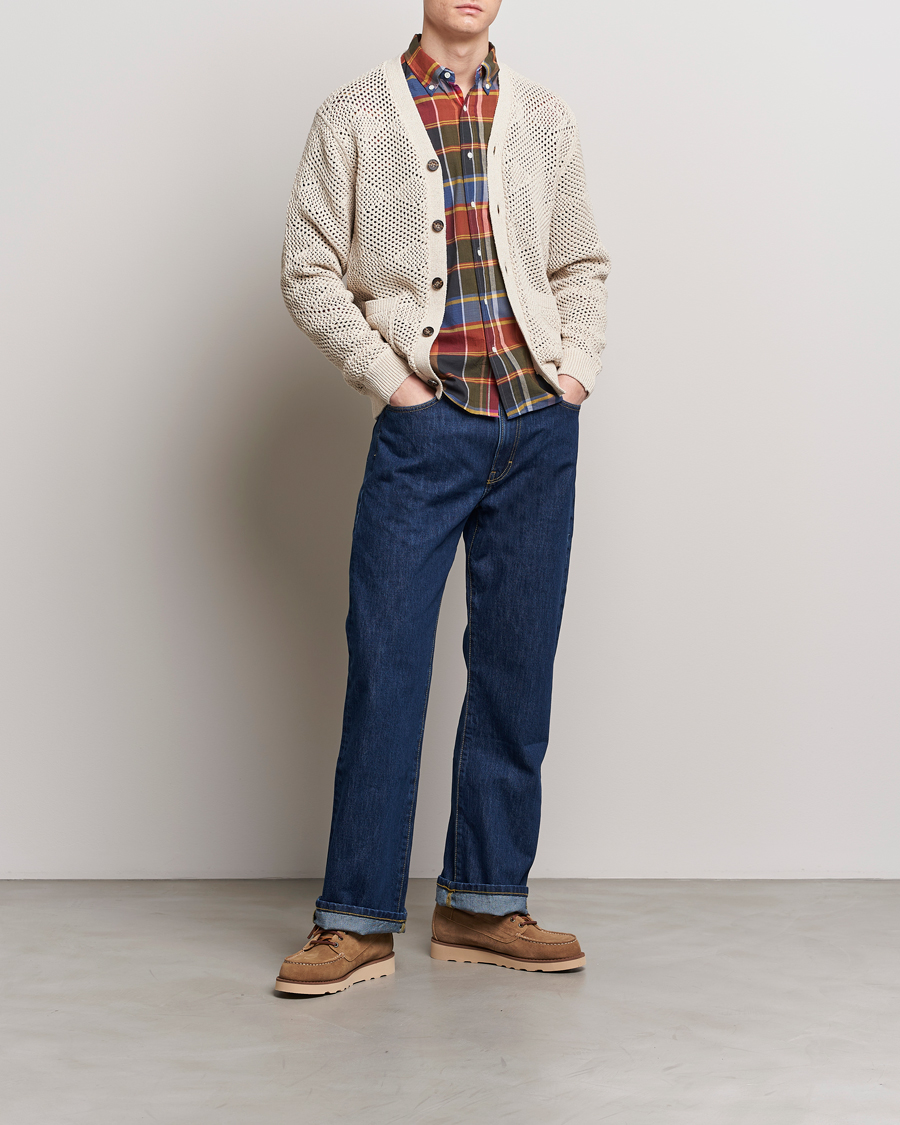 Mies | Puserot | BEAMS PLUS | Argyle Mesh Cardigan Light Beige